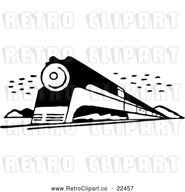 Vector Clip Art of Retro Train 2