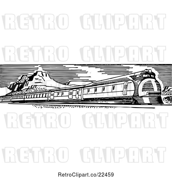 Vector Clip Art of Retro Train 4