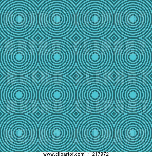 Vector Clip Art of Retro Turquoise Circle Pattern Background