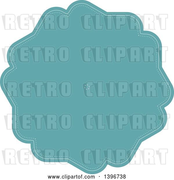 Vector Clip Art of Retro Turquoise Label
