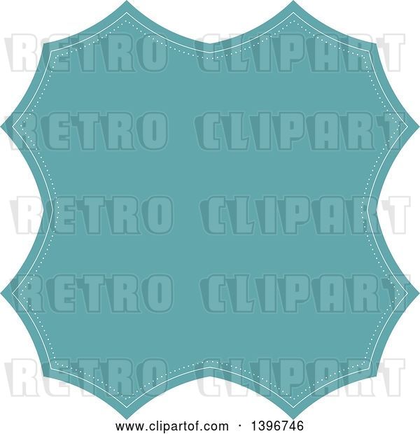 Vector Clip Art of Retro Turquoise Label