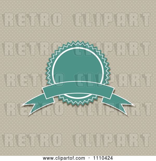 Vector Clip Art of Retro Turquoise Quality Assurance Badge over Polka Dots