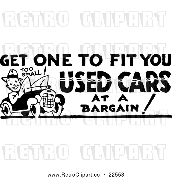 Vector Clip Art of Retro Used Cars Sign