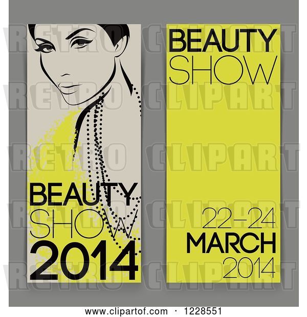 Vector Clip Art of Retro Vertical Beauty Show 2014 Designs