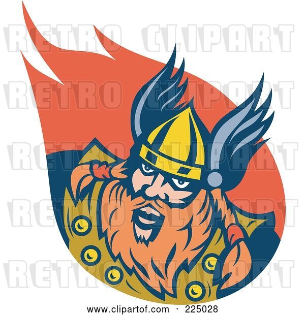 Vector Clip Art of Retro Viking Guy Logo