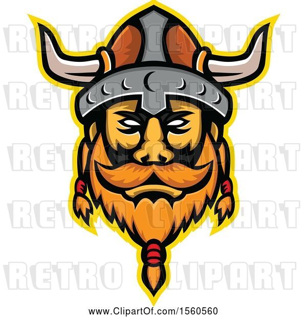 Vector Clip Art of Retro Viking Warrior Mascot