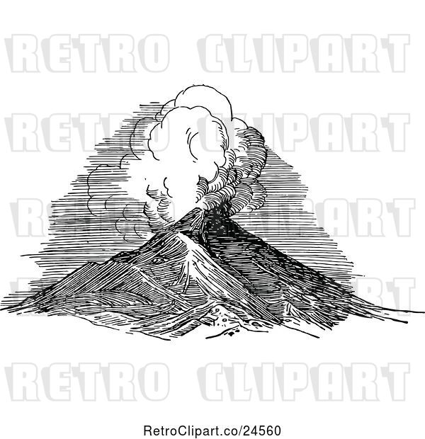 Vector Clip Art of Retro Volcano