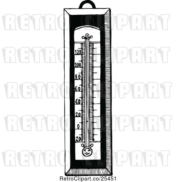 Vector Clip Art of Retro Wall Thermometer