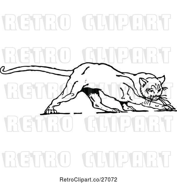 Vector Clip Art of Retro Wildcat