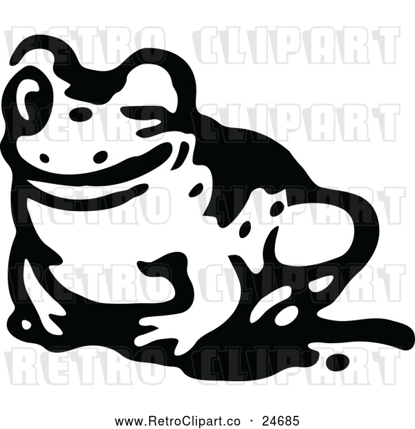 Vector Clip Art of Retro Winking Frog