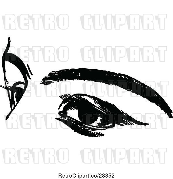 Vector Clip Art of Retro Womans Eyes