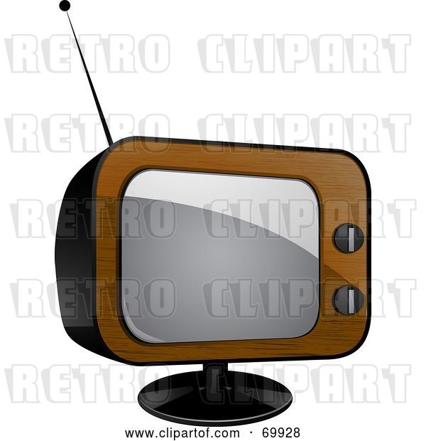 Vector Clip Art of Retro Wood Veneer Television Set
