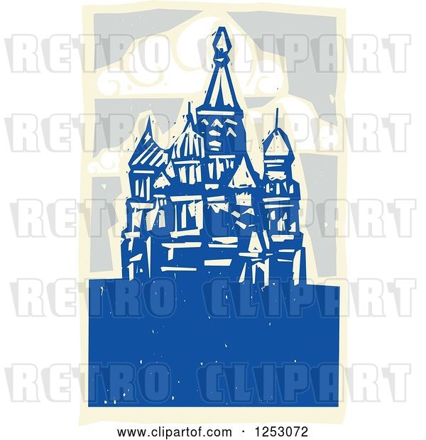 Vector Clip Art of Retro Woodcut of Kremlin in Moscow