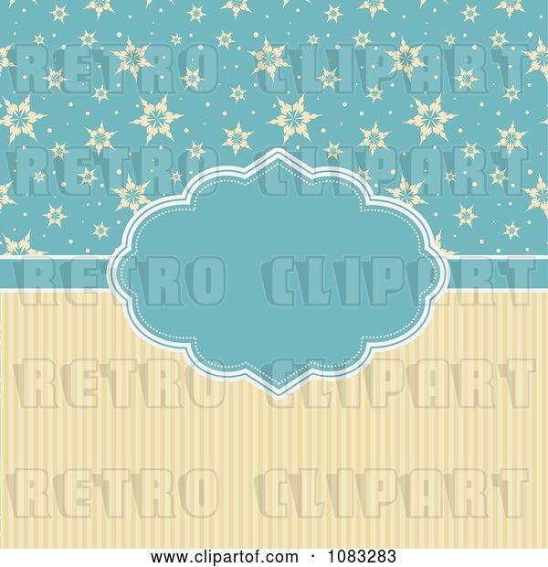 Vector Clip Art of Retro Yellow and Blue Christmas Star Background