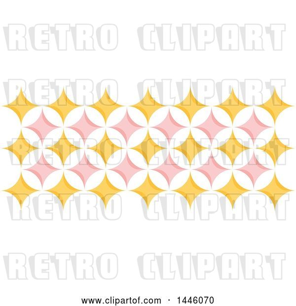 Vector Clip Art of Retro Yellow and Pink Geometric Star Pattern