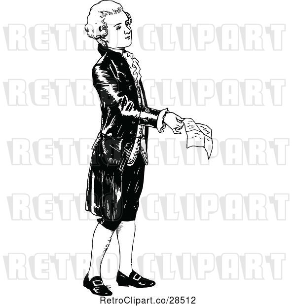 Vector Clip Art of Retro Young Guy Holding a Letter