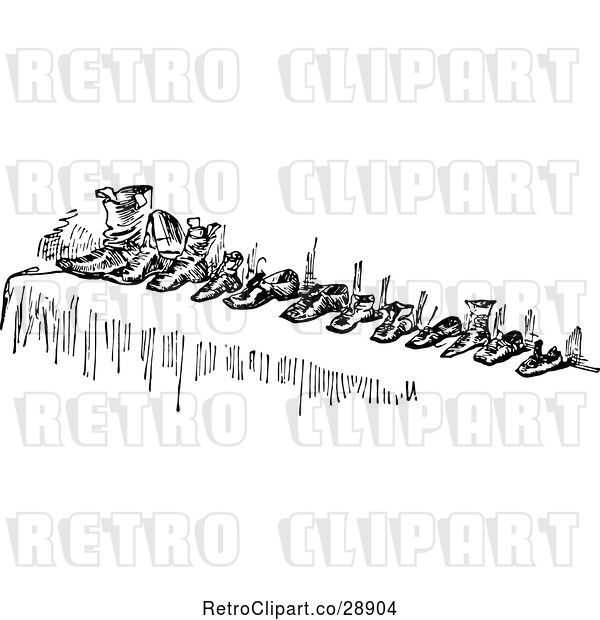 Vector Clip Art of Row of Shoes