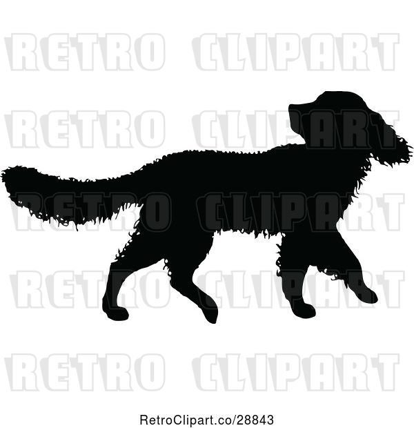 Vector Clip Art of Silhouetted Dog 3