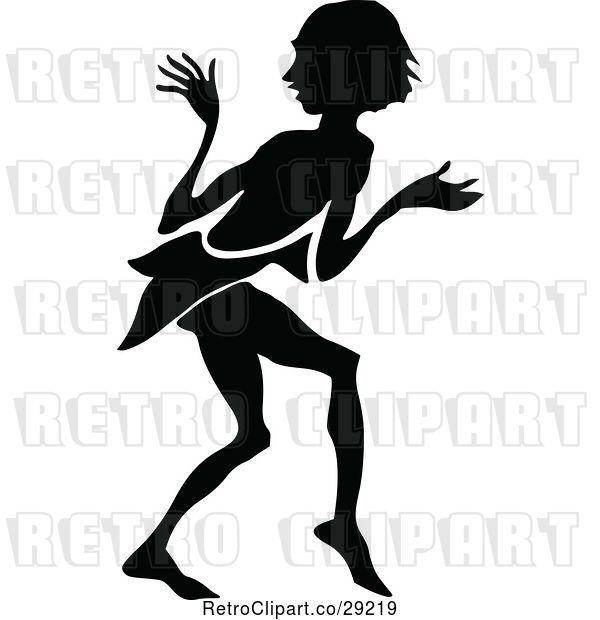 Vector Clip Art of Silhouetted Sneaky Boy