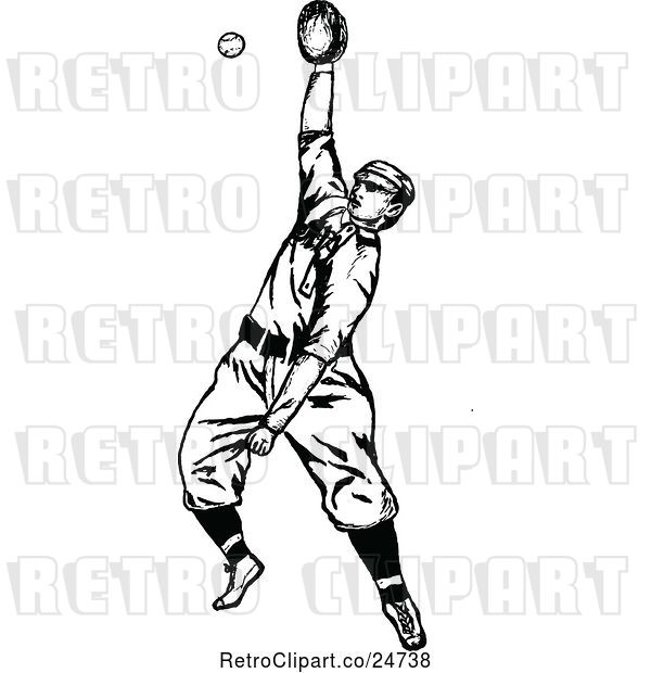 Vector Clip Art of Sketched Baseball Player