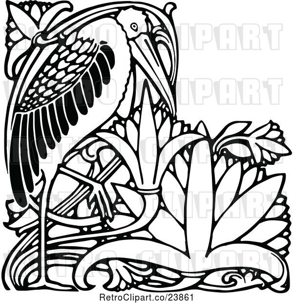 Vector Clip Art of Stork or Heron