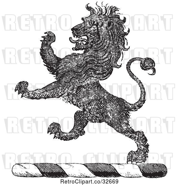 Vector Clip Art of Textured Lion Crest