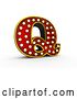 Clip Art of Retro 3d Illuminated Theater Styled Letter Q, on a White Background by Stockillustrations
