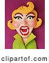 Clip Art of Retro 3d Screaming Blond Lady by