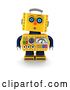 Clip Art of Retro 3d Surprised Yellow Robot by Stockillustrations