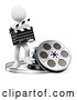 Clip Art of Retro 3d White Guy Movie Director, on a White Background by