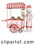 Clip Art of Retro 3d White Guy Selling Ice Cream, on a White Background by