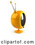 Clip Art of Retro 3d Yellow Round Television - Version 5 by