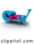 Clip Art of Retro Blue and Pink Cow Bench by