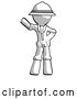 Clip Art of Retro Explorer Guy Waving Right Arm with Hand on Hip by Leo Blanchette