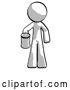 Clip Art of Retro Guy Begger Holding Can Begging or Asking for Charity by Leo Blanchette