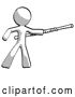 Clip Art of Retro Guy Bo Staff Pointing Right Kung Fu Pose by Leo Blanchette