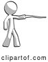 Clip Art of Retro Guy Pointing with Hiking Stick by Leo Blanchette