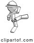 Clip Art of Retro Halftone Explorer Ranger Guy Kick Pose by Leo Blanchette
