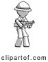 Clip Art of Retro Halftone Explorer Ranger Guy Tommy Gun Gangster Shooting Pose by Leo Blanchette