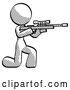 Clip Art of Retro Lady Kneeling Shooting Sniper Rifle by Leo Blanchette