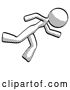 Clip Art of Retro Lady Running While Falling down by Leo Blanchette