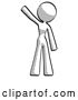 Clip Art of Retro Lady Waving Emphatically with Right Arm by Leo Blanchette