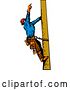 Clip Art of Retro Lineman on a Pole - 11 by Patrimonio