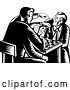 Clip Art of Retro Men Playing a Game of Chess by Patrimonio