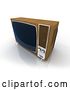Clip Art of Retro Old Box Television Framed in Wood by
