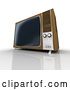 Clip Art of Retro Old Wood Box TV by