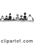 Clipart of Retro Men Seated Side by Side by Prawny Vintage