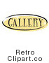 Royalty Free Retro Vector Clip Art of a Gallery Website Button by Andy Nortnik