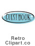 Royalty Free Retro Vector Clip Art of a Guest Book Web Button by Andy Nortnik