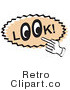 Royalty Free Retro Vector Clip Art of a Look Sign by Andy Nortnik